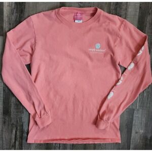 Simply Southern TShirt Womens Small Scrub Life Pink Cotton Long Sleeve Graphic
